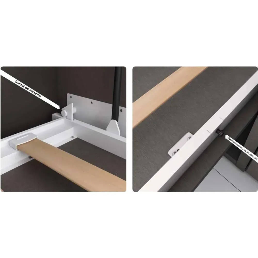 Illustration numéro 4 du produit Armoire lit escamotable AGATA chêne couchage 160 cm