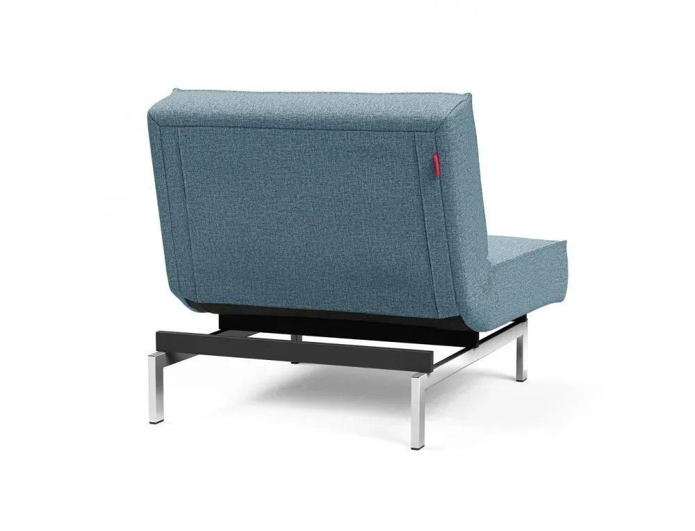 Illustration numéro 4 du produit INNOVATION LIVING  Fauteuil design SPLITBACK CHROME convertible lit 90*115 cm tissu Mixed Dance Light Blue