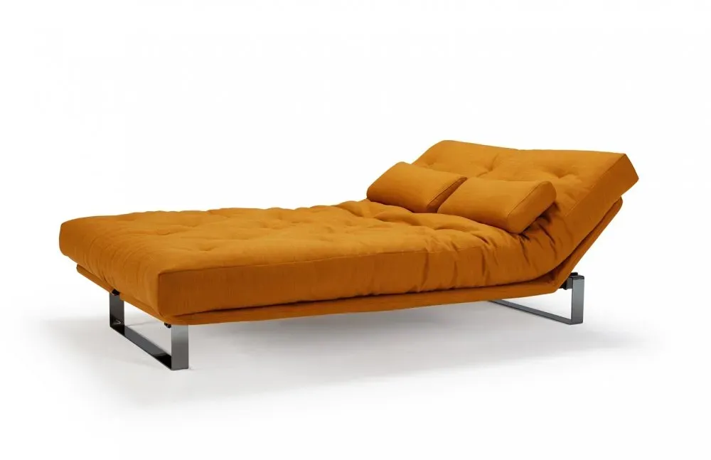 Illustration numéro 4 du produit INNOVATION LIVING  Canapé convertible clic-clac MINIMUM lit 140*200 cm capitonné tissu Elegance Curry