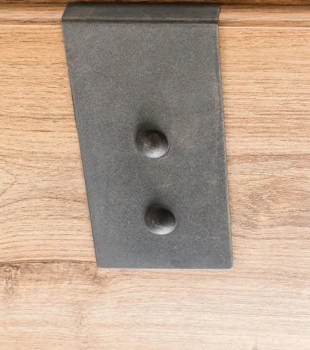 Illustration numéro 4 du produit Armoire coulissante VERNON style industriel 2 portes chêne 1 porte miroir