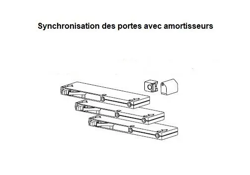 Illustration numéro 4 du produit Armoire coulissante LISEA 4 portes blanc verre anthracite 300 x 236 cm HT