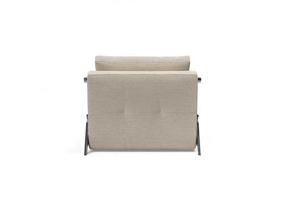 Illustration numéro 4 du produit INNOVATION LIVING  Fauteuil design SOFABED CUBED 02 CHROME Blida Sand Grey convertible lit 200*90 cm