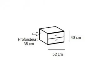 Illustration numéro 4 du produit Chambre à coucher complete VERNON couchage 160 x 200 cm chêne poutre et graphite