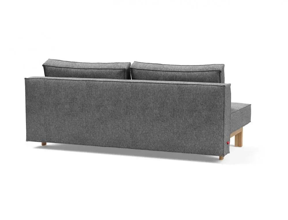 Illustration numéro 4 du produit INNOVATION LIVING  Canapé design SLY convertible lit 140*200 cm pieds bois chêne, tissu Twist Charcoal