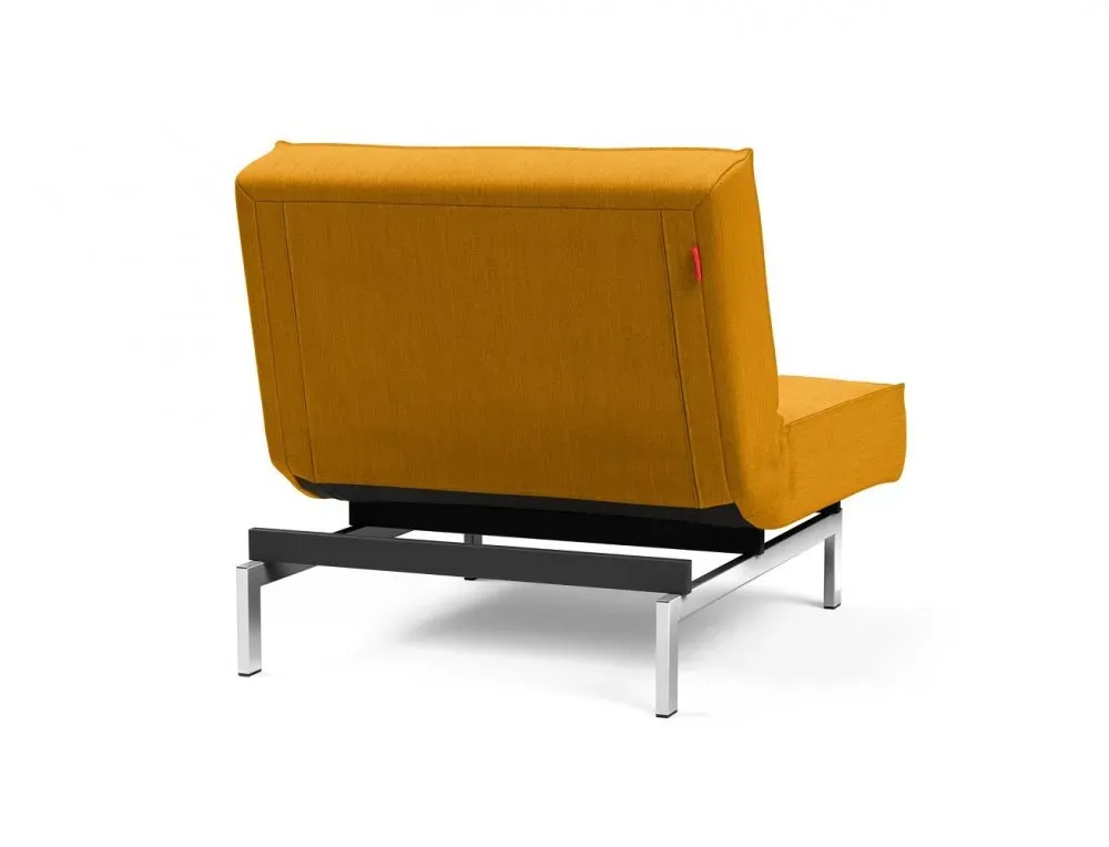 Illustration numéro 4 du produit INNOVATION LIVING  Fauteuil design SPLITBACK CHROME convertible lit 90*115 cm tissu Elegance Burned Curry