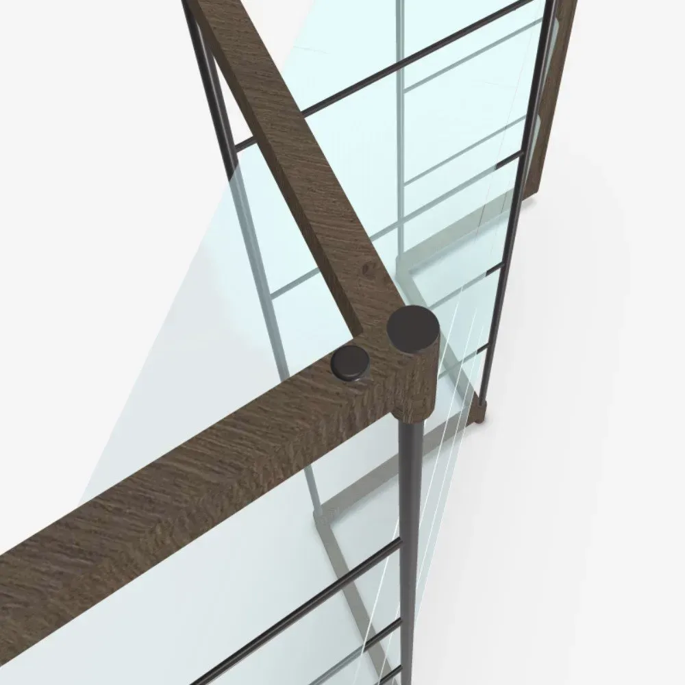 Illustration numéro 4 du produit Bibliothèque modulaire PANTO 137 x 40 cm Verre / Wild chêne Delhi