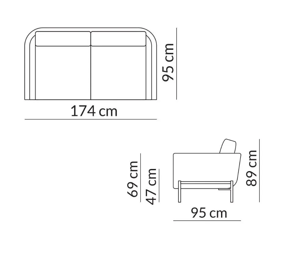 Illustration numéro 4 du produit Canapé Hudson 2 places maxi Blanc Cassé piètement acier noir