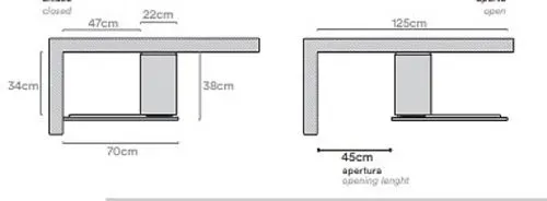 Illustration numéro 4 du produit Bibliothèque RETTANGOLO acier couleur gris ardoise + miroir SLIDE couleur bronze noir carbone