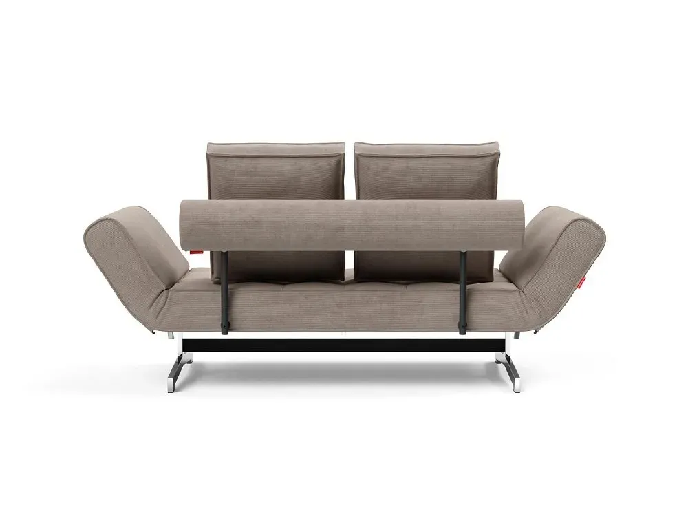 Illustration numéro 4 du produit INNOVATION LIVING  Canapé lit GHIA CHROME couchage 80x210 cm tissu Cordufine Beige