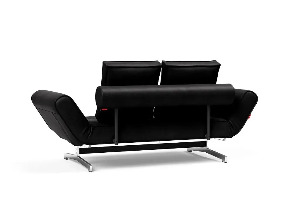 Illustration numéro 4 du produit INNOVATION LIVING  Canapé lit GHIA CHROME couchage 80x210 cm tissu Faunal Black