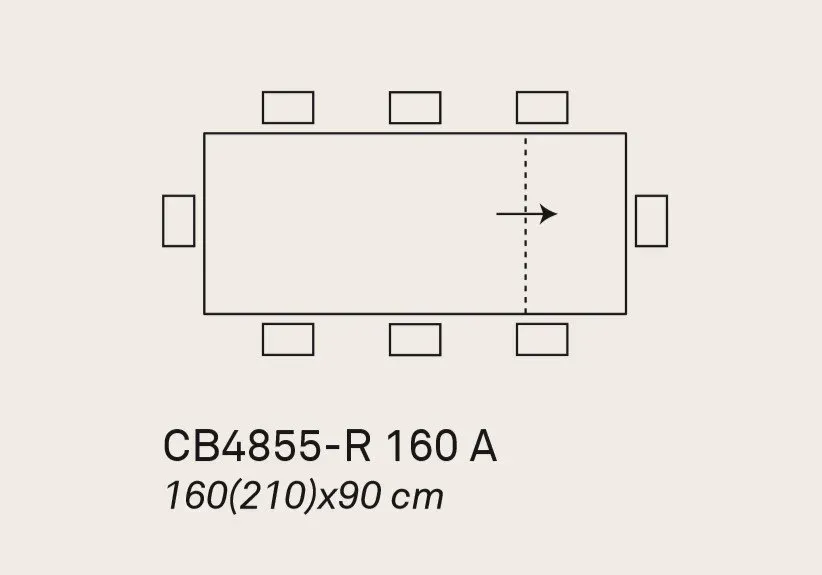 Illustration numéro 4 du produit Table extensible 8 couverts ARTIC 210 cm pieds métal noir plateau mélaminé Vésuve