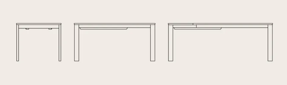 Illustration numéro 4 du produit Table extensible 6 couverts EMINENCE EVO 155 cm structure métal plateau mélaminé beige