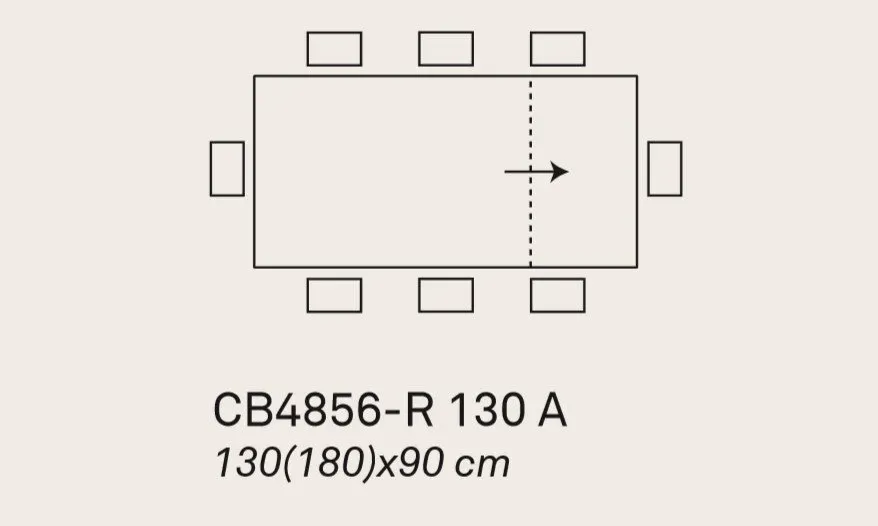 Illustration numéro 4 du produit Table extensible 8 couverts EMINENCE EVO 180cm structure métal plateau mélaminé beige