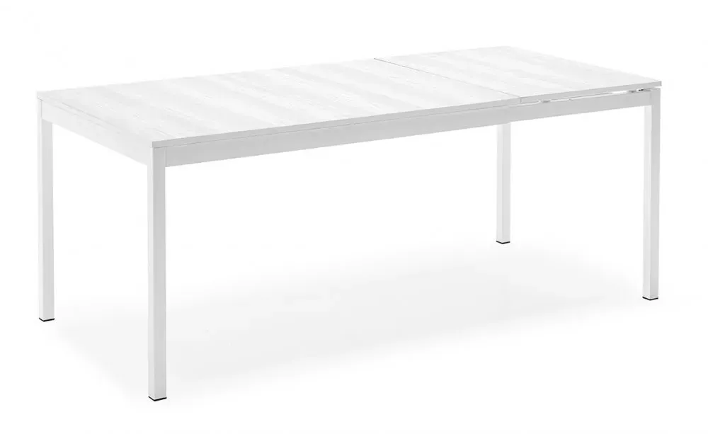 Illustration numéro 4 du produit Table extensible 8 couverts SNAP 190 cm pieds métal plateau mélaminé blanc