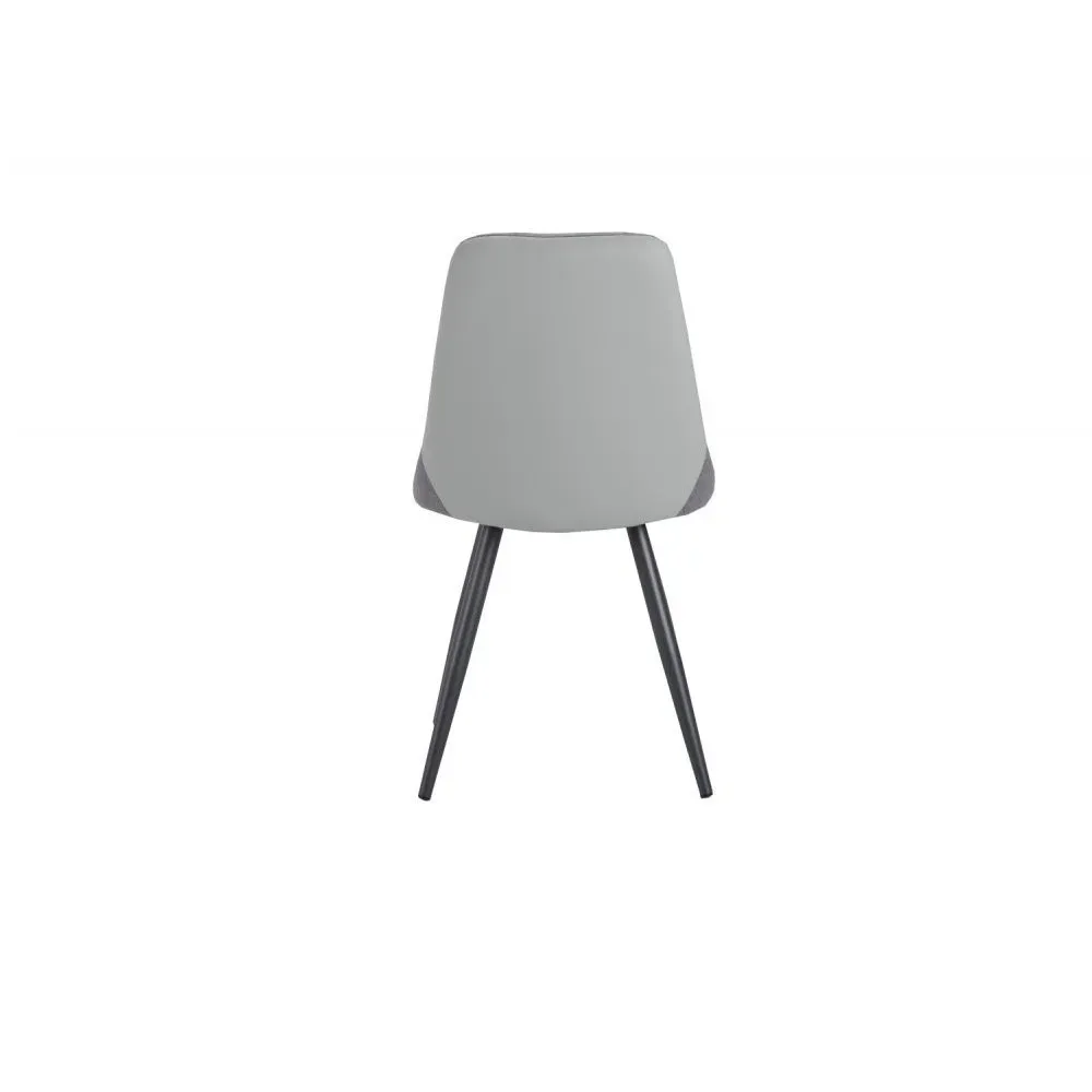 Illustration numéro 4 du produit Lot de 4 chaises design COCOON piètement métal noir assise gris clair