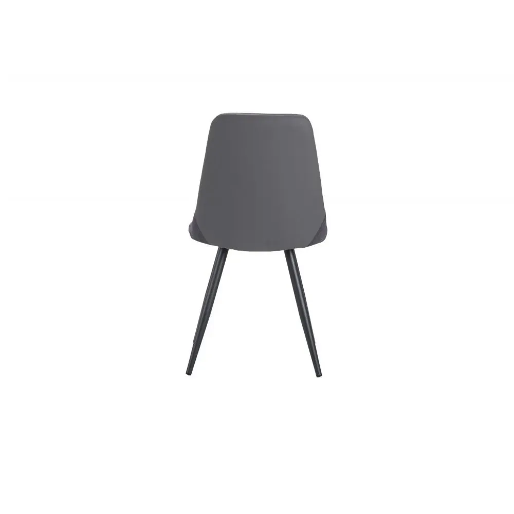 Illustration numéro 4 du produit Lot de 4 chaises design COCOON piètement métal noir assise gris foncé