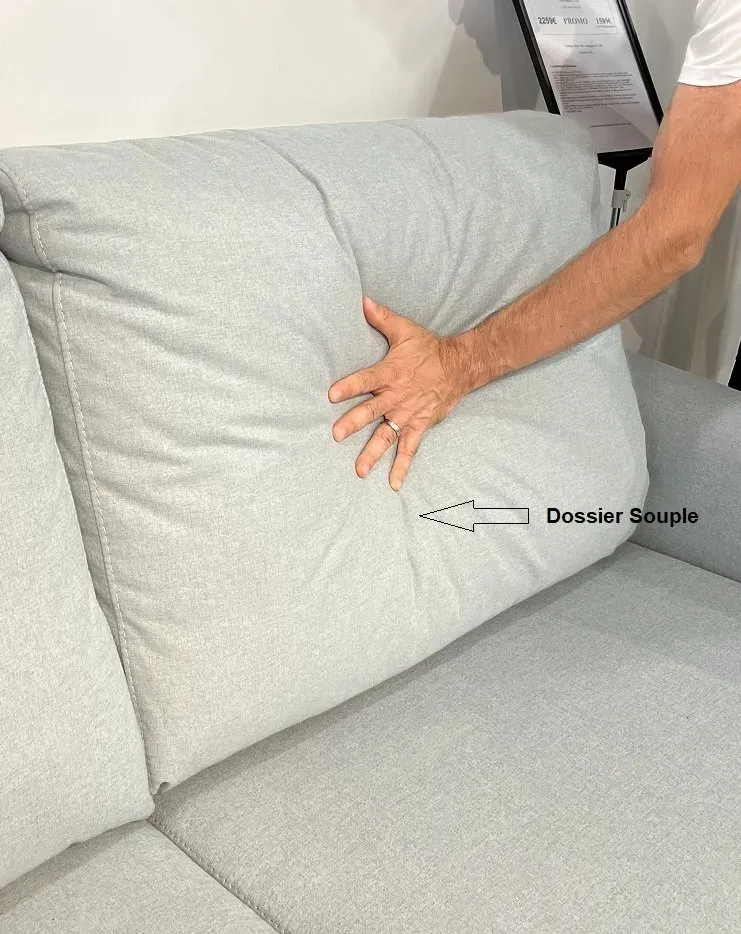 Illustration numéro 4 du produit Canapé fixe  3 places maxi IBIZA largeur 216 cm velours côtelé zoom rouge