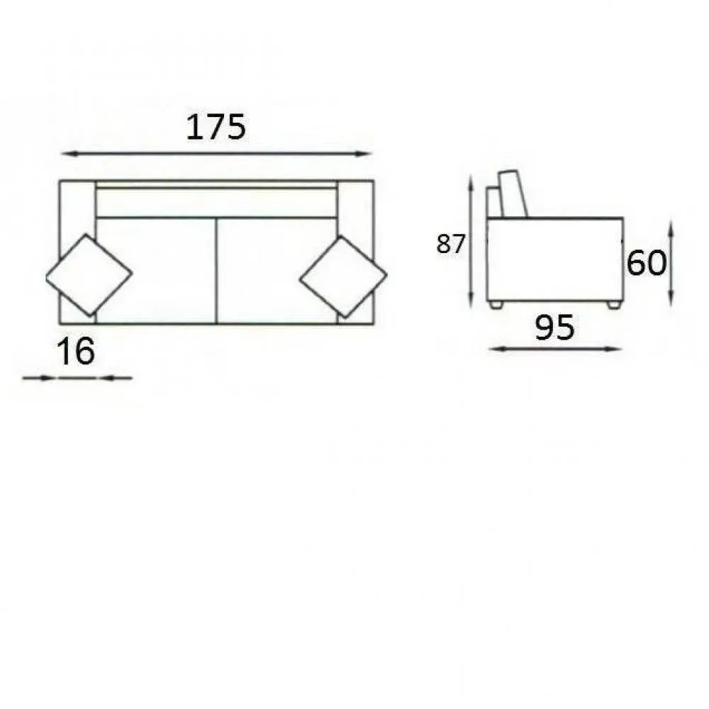 Illustration numéro 4 du produit Canapé fixe DREAMER 2 places 175 cm cayenne polyuréthane taupe