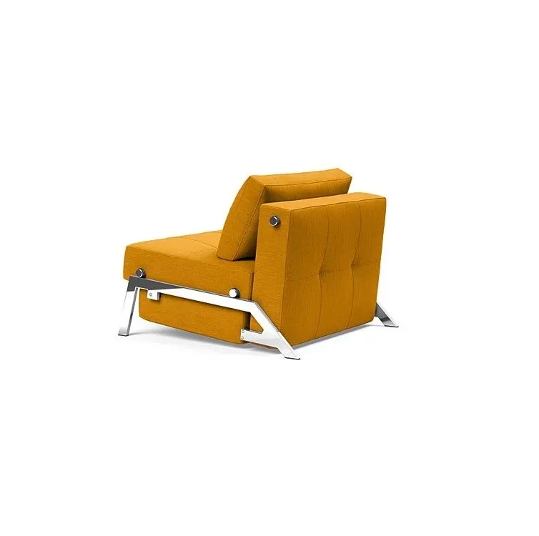 Illustration numéro 4 du produit INNOVATION LIVING  Fauteuil design SOFABED CUBED 02 CHROME Elegance Curry convertible lit 200x90 cm