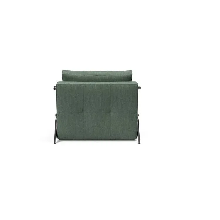 Illustration numéro 4 du produit INNOVATION LIVING  Fauteuil design SOFABED CUBED 02 CHROME Elegance Green convertible lit 200x90 cm