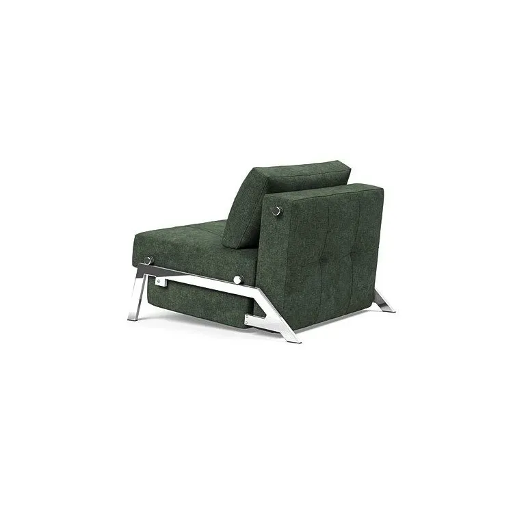 Illustration numéro 4 du produit INNOVATION LIVING  Fauteuil design SOFABED CUBED 02 CHROME Avella Pine Green convertible lit 200x90 cm