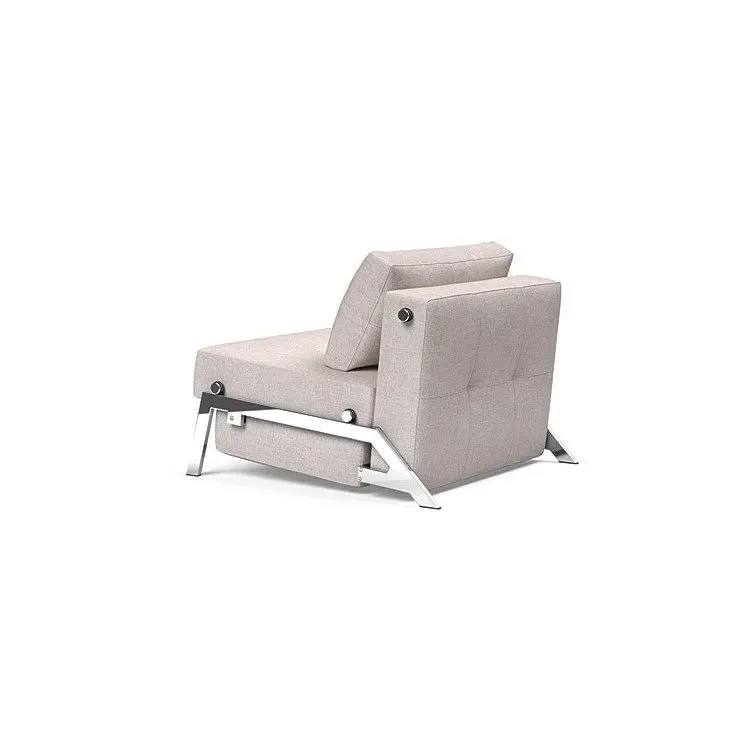 Illustration numéro 4 du produit INNOVATION LIVING  Fauteuil design SOFABED CUBED 02 CHROME Weda Sand convertible lit 200x90 cm