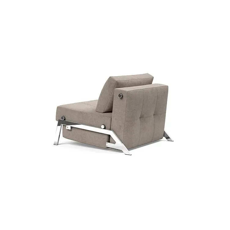 Illustration numéro 4 du produit INNOVATION LIVING  Fauteuil design SOFABED CUBED 02 CHROME Cordufine Beige convertible lit 200x90 cm