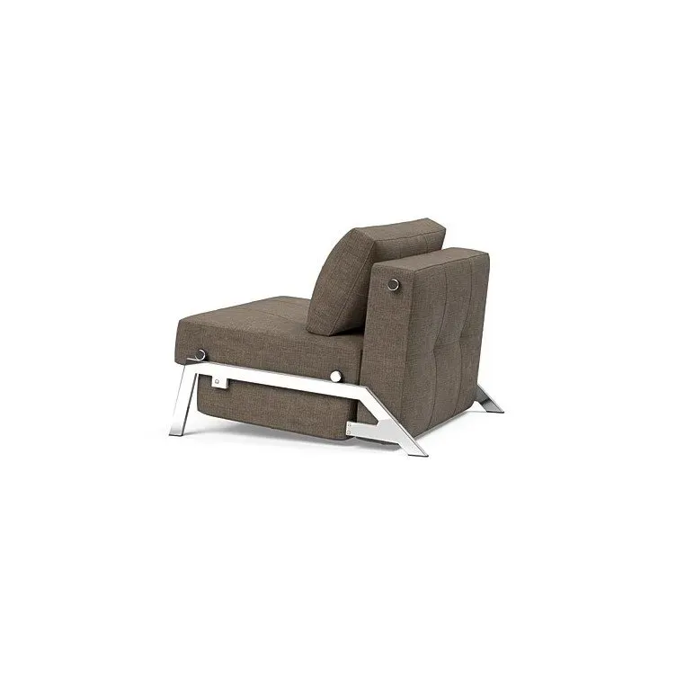 Illustration numéro 4 du produit INNOVATION LIVING  Fauteuil design SOFABED CUBED 02 CHROME Esina Cedar Brown convertible lit 200x90 cm
