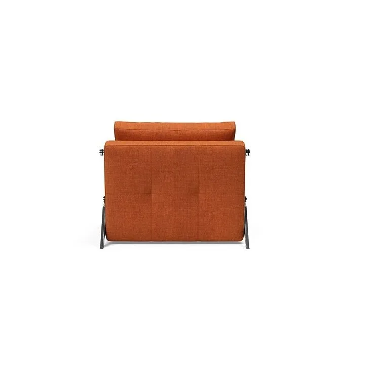 Illustration numéro 4 du produit INNOVATION LIVING  Fauteuil design SOFABED CUBED 02 CHROME Esina Rust Orange convertible lit 200x90 cm