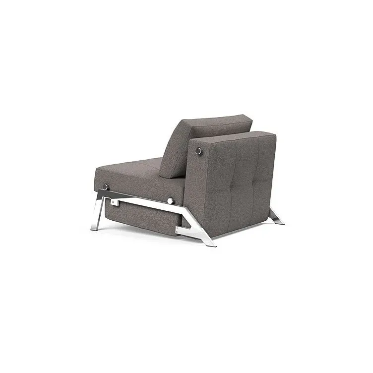 Illustration numéro 4 du produit INNOVATION LIVING  Fauteuil design SOFABED CUBED 02 CHROME Mixed Dance Grey convertible lit 200x90 cm