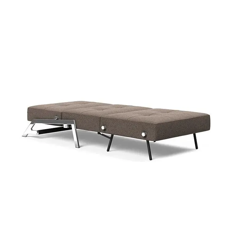 Illustration numéro 4 du produit INNOVATION LIVING  Fauteuil design SOFABED CUBED 02 CHROME Bouclé Taupe convertible lit 200x90 cm