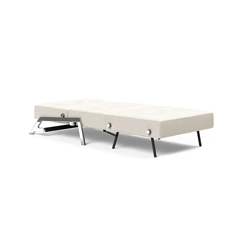 Illustration numéro 4 du produit INNOVATION LIVING  Fauteuil design SOFABED CUBED 02 CHROME Bouclé Off White convertible lit 200x90 cm