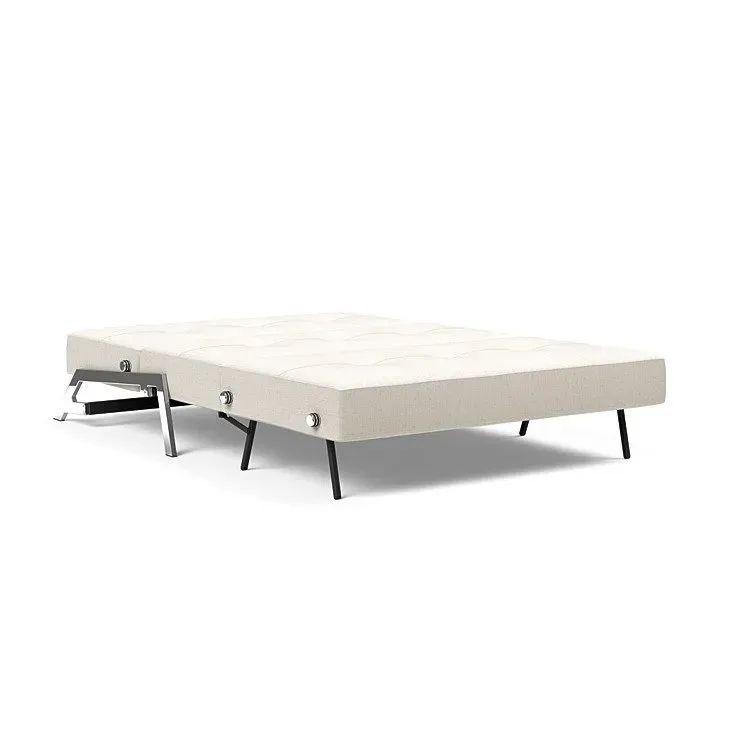 Illustration numéro 4 du produit INNOVATION LIVING  Canapé design CUBED 02 CHROME convertible 200x140 cm tissu Bouclé Off White