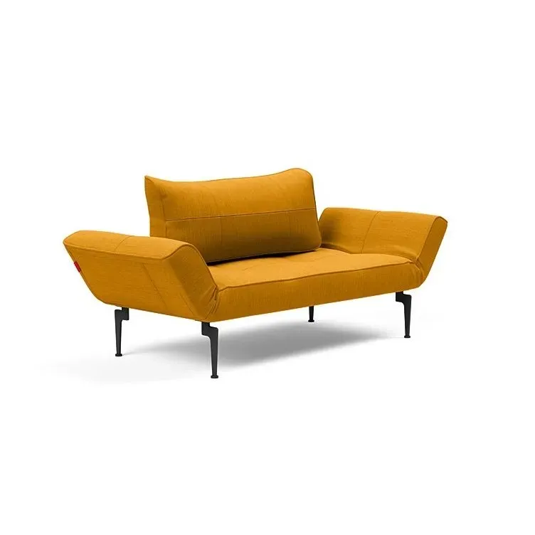 Illustration numéro 4 du produit Canape convertible lit  200x70 cm ZEAL LASER  piétements métallique tissu Elegance Curry