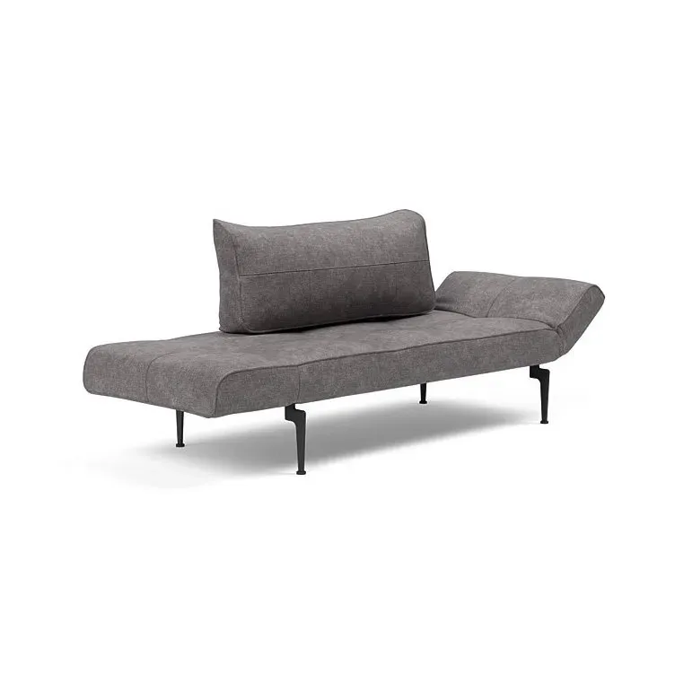Illustration numéro 4 du produit Canape convertible lit  200x70 cm ZEAL LASER  piétement métallique tissu Avella Warm Grey