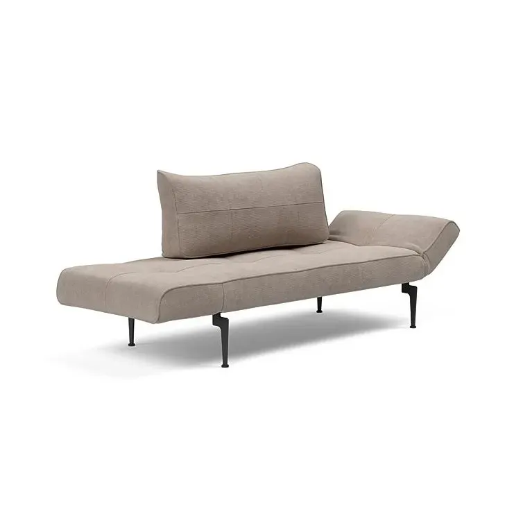 Illustration numéro 4 du produit Canape convertible lit  200x70 cm ZEAL LASER  piétement métallique tissu Cordufine Beige