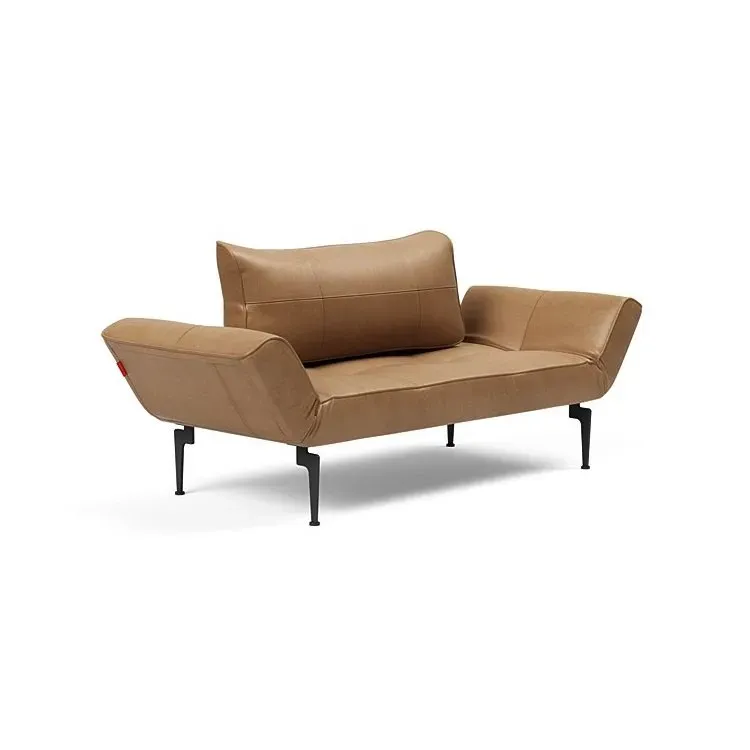 Illustration numéro 4 du produit Canape convertible lit  200x70 cm ZEAL LASER  piétement métallique tissu Faunal Brown