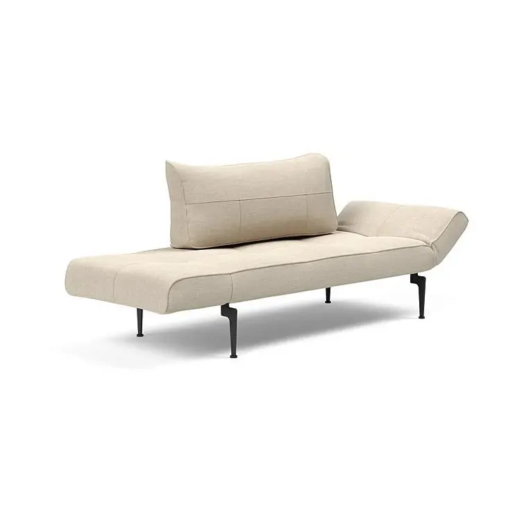 Illustration numéro 4 du produit Canape convertible lit  200x70 cm ZEAL LASER  piétement métallique tissu Phobos Latte