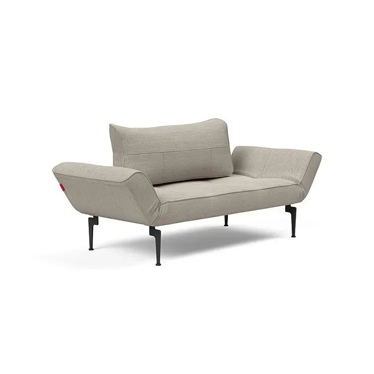 Illustration numéro 4 du produit Canape convertible lit  200x70 cm ZEAL LASER  piétement métallique tissu Kenya Gravel