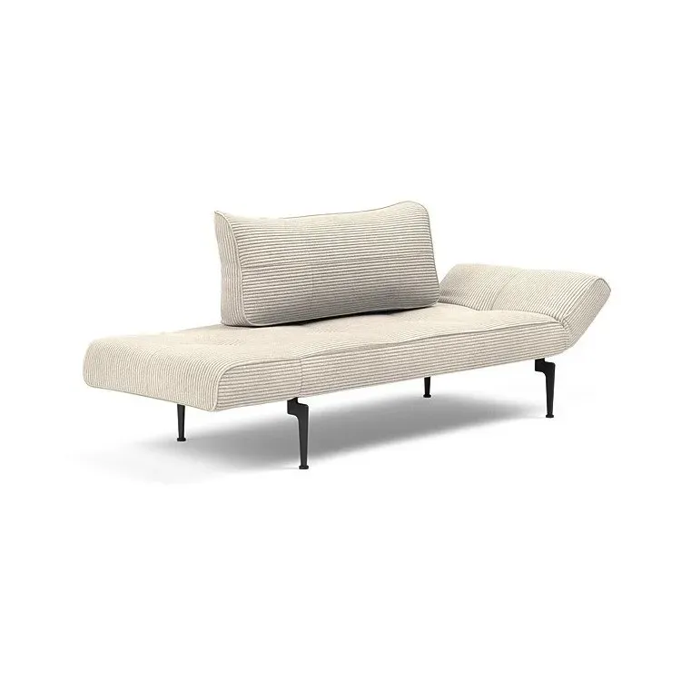 Illustration numéro 4 du produit Canape convertible lit  200x70 cm ZEAL LASER  piétement métallique tissu Corduroy Ivory
