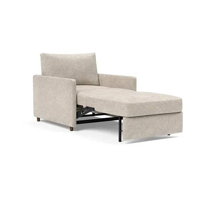 Illustration numéro 4 du produit INNOVATION LIVING  Fauteuil NEAH SLIM convertible 80x195 tissu Avella Sand