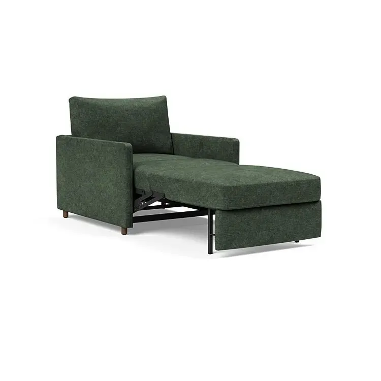 Illustration numéro 4 du produit INNOVATION LIVING  Fauteuil NEAH SLIM convertible 80x195 tissu Avella Pine Green