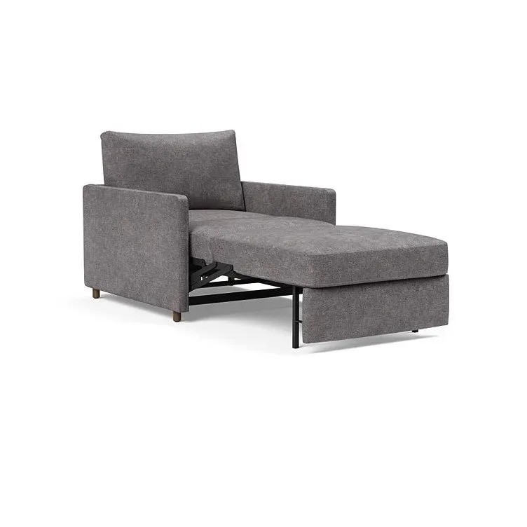 Illustration numéro 4 du produit INNOVATION LIVING  Fauteuil NEAH SLIM convertible 80x195 tissu Avella Warm Grey