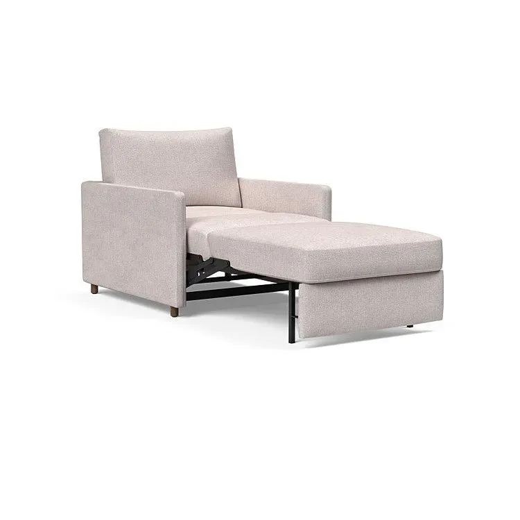 Illustration numéro 4 du produit INNOVATION LIVING  Fauteuil NEAH SLIM convertible 80x195 tissu Weda Sand