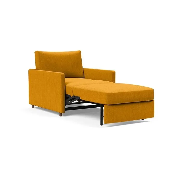 Illustration numéro 4 du produit INNOVATION LIVING  Fauteuil NEAH SLIM convertible 80x195 tissu Elegance Curry