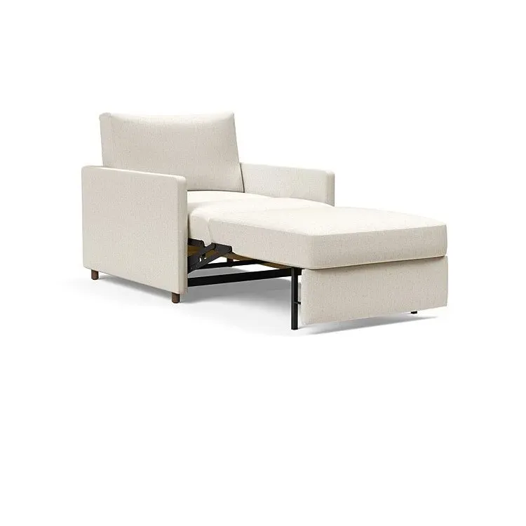 Illustration numéro 4 du produit INNOVATION LIVING  Fauteuil NEAH SLIM convertible 80x195 tissu Bouclé Off White