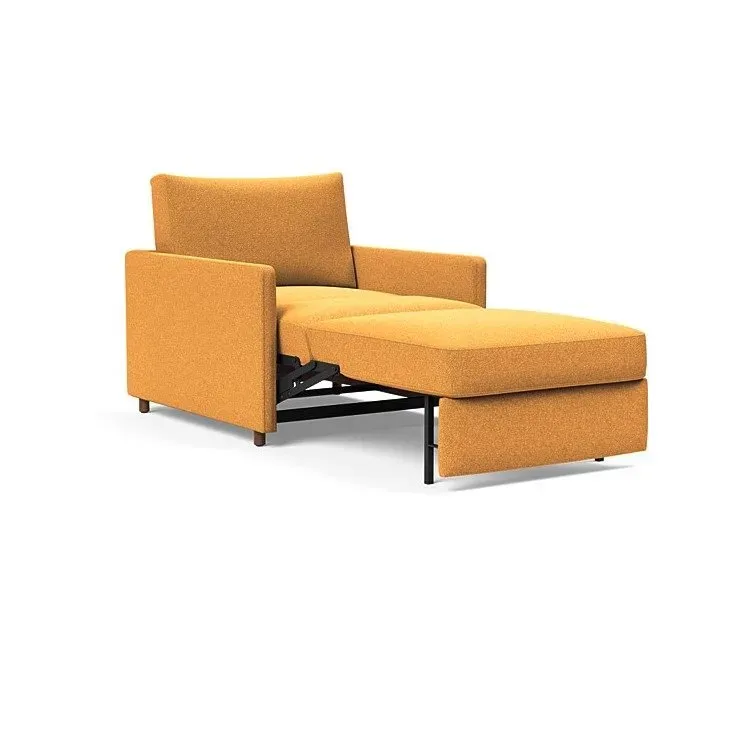 Illustration numéro 4 du produit INNOVATION LIVING  Fauteuil NEAH SLIM convertible 80x195 tissu Bouclé Ochre