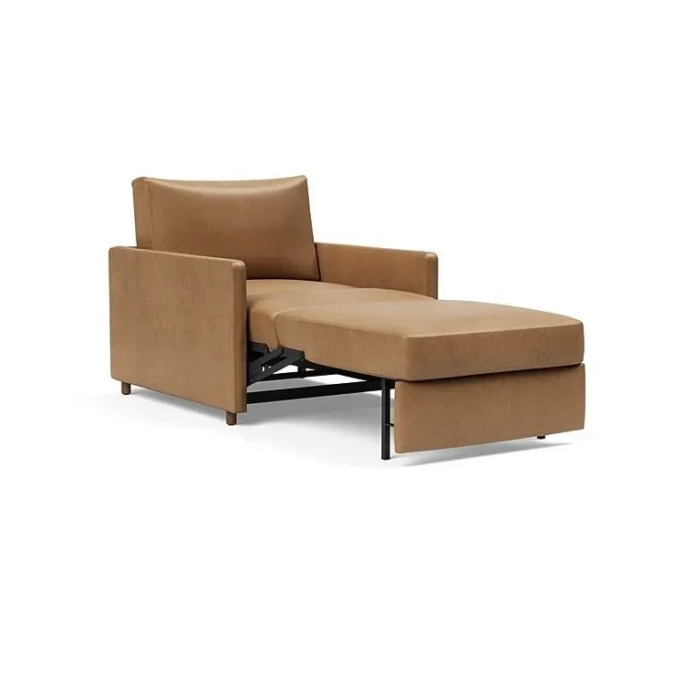 Illustration numéro 4 du produit INNOVATION LIVING  Fauteuil NEAH SLIM convertible 80x195 tissu Faunal Brown