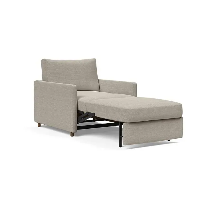 Illustration numéro 4 du produit INNOVATION LIVING  Fauteuil NEAH SLIM convertible 80x195 tissu Kenya Gravel