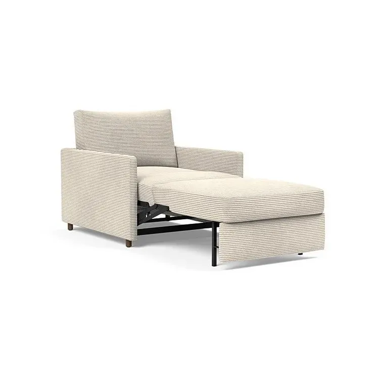 Illustration numéro 4 du produit INNOVATION LIVING  Fauteuil NEAH SLIM convertible 80x195 tissu Corduroy Ivory
